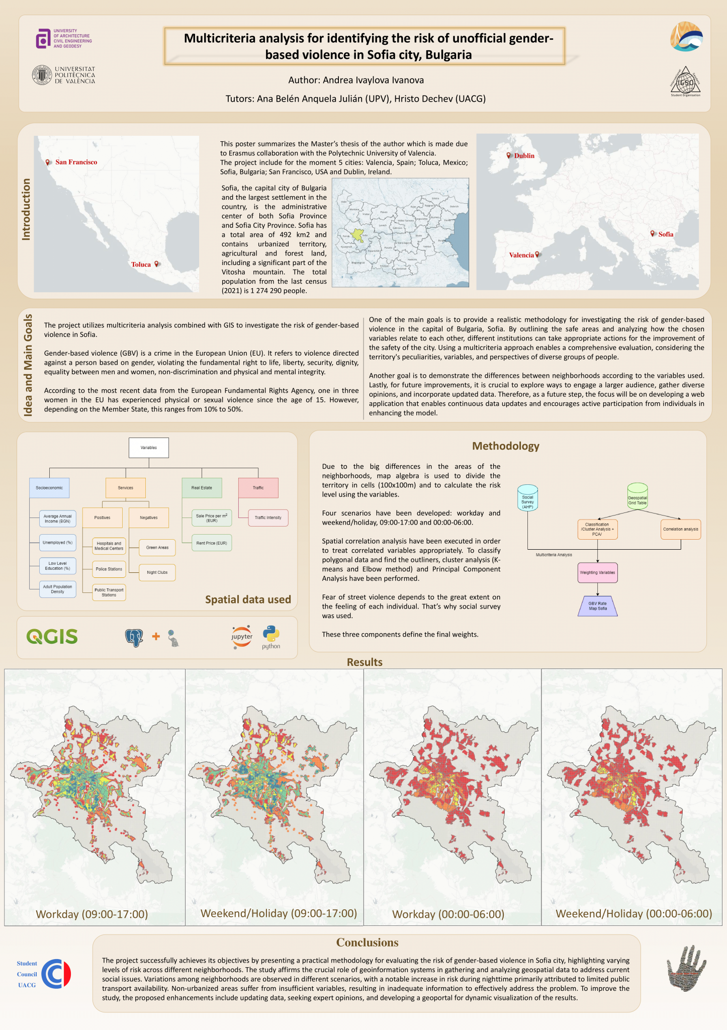 GIS analysis for identification of areas free of unofficial gender-based violence in Sofia Bulgaria by Andrea Ivanova