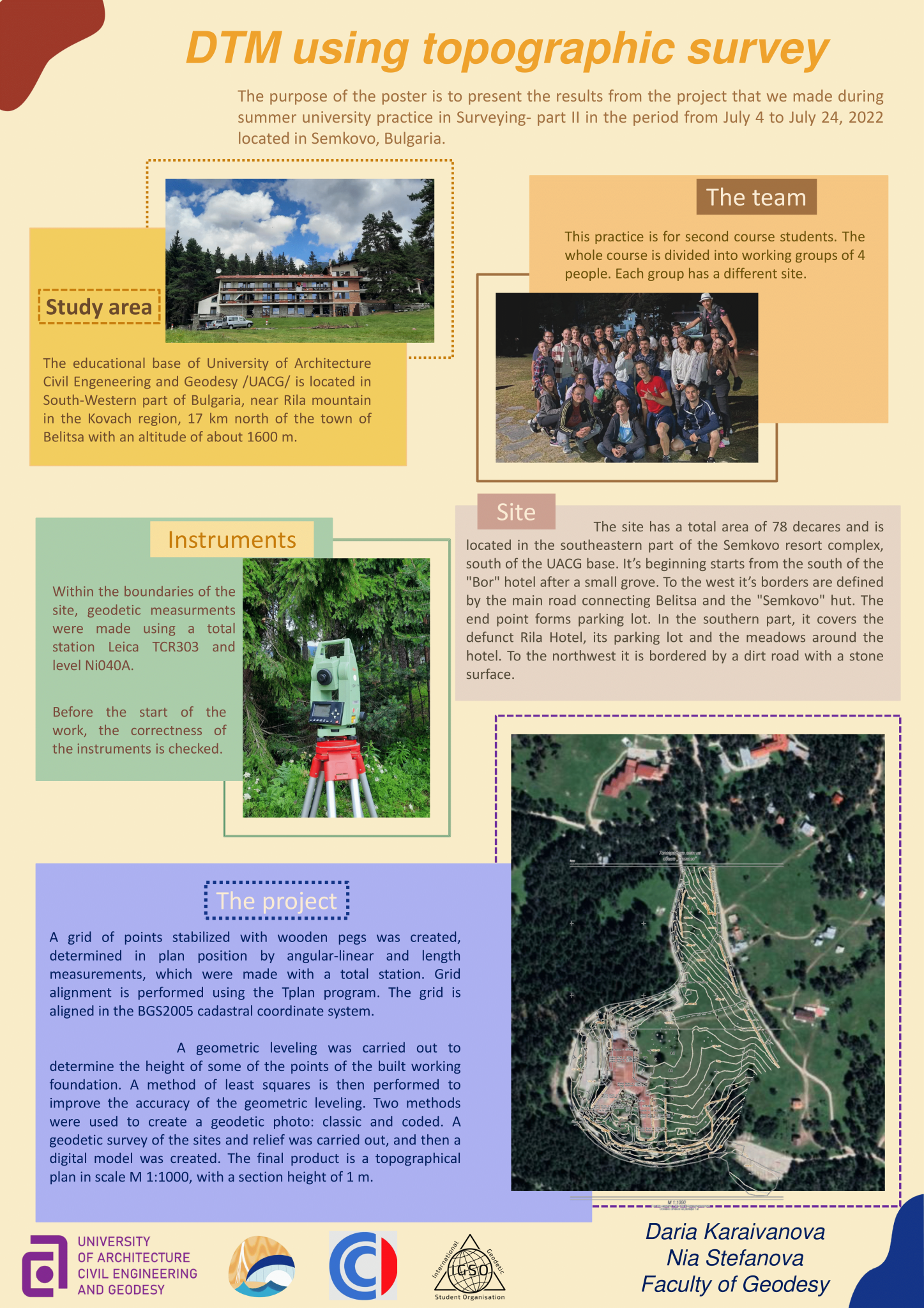 Land surveying for the creation of DTM by Nia Stefanova and Daria Karaivanova